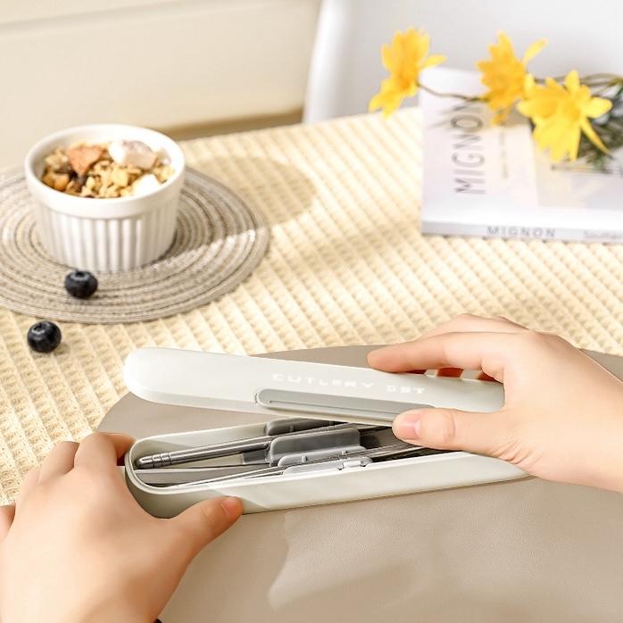 筷子湯匙套裝餐具收納組【好勢露營】 304不鏽鋼餐具 環保餐具組 環保筷 湯匙-細節圖7