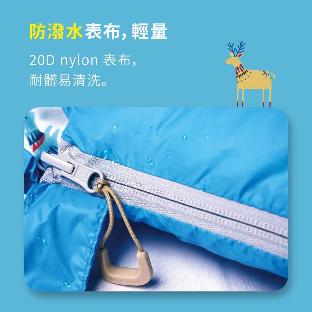 OutdoorBase 天光兒童睡袋【好勢露營】百合色天空藍 松鼠小精靈兒童睡袋 七孔棉 幼兒園睡袋學校睡袋-細節圖3