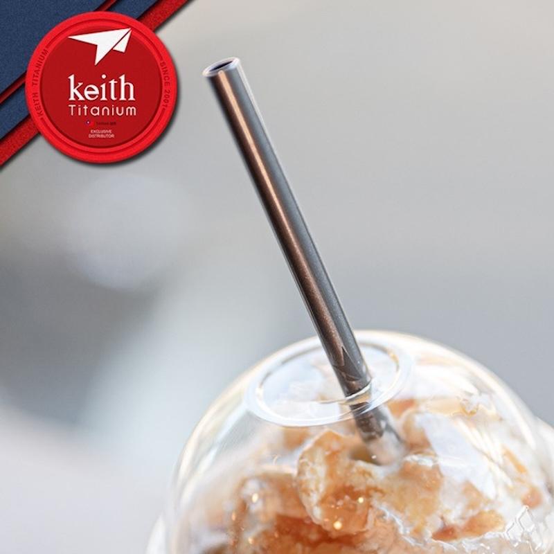 鎧斯Keith 純鈦環保斜口直吸管-7mm/12mm【好勢露營】Ti3703附清潔刷環保鈦吸管手搖杯飲料吸管Ti3702-細節圖3