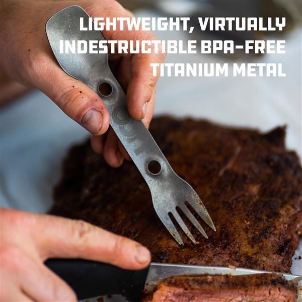 美國UCO 鈦叉匙/深灰 多功能鈦餐具【好勢露營】超輕19g 湯匙 叉子 叉匙 戶外餐具 環保餐具 鈦餐具-細節圖5