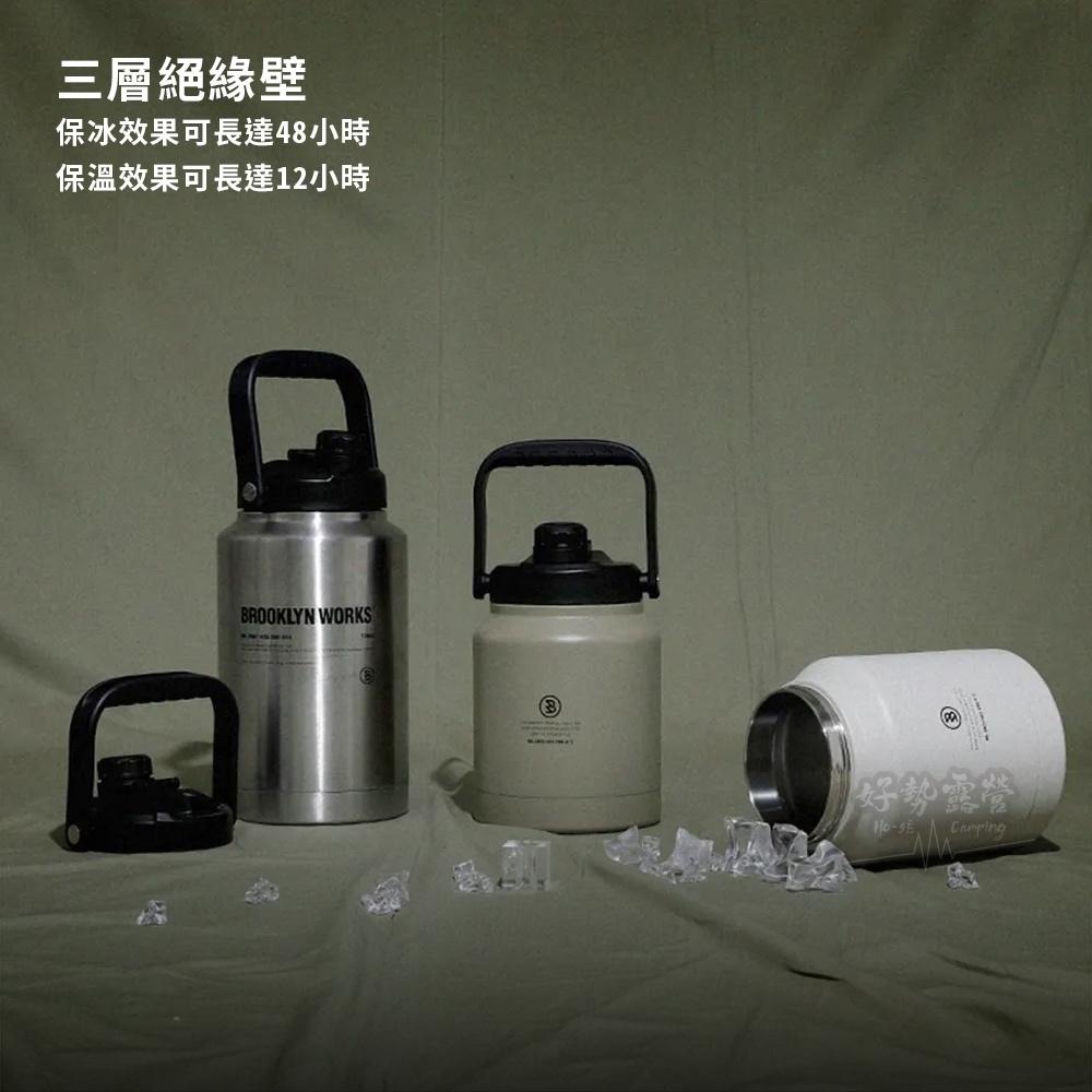BROOKLYN WORKS 2.5L不鏽鋼保冰水壺【好勢露營】 2.5L露營水壺 胖胖壺-細節圖5
