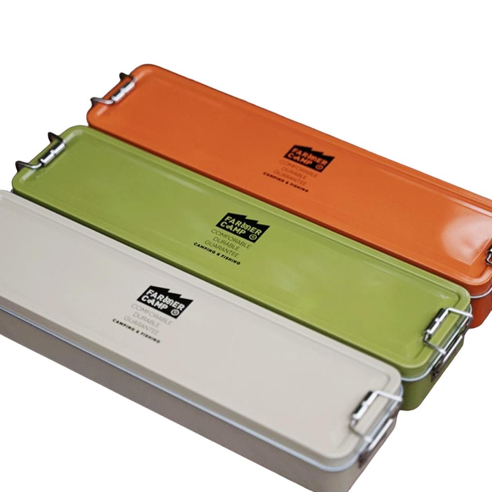 Farmer Camp 小物釣專家 FC收納長鐵盒【好勢露營】釣魚零件盒 溪釣 釣具配件收納 長形釣具盒 魚餌盒 魚餌盒-細節圖2
