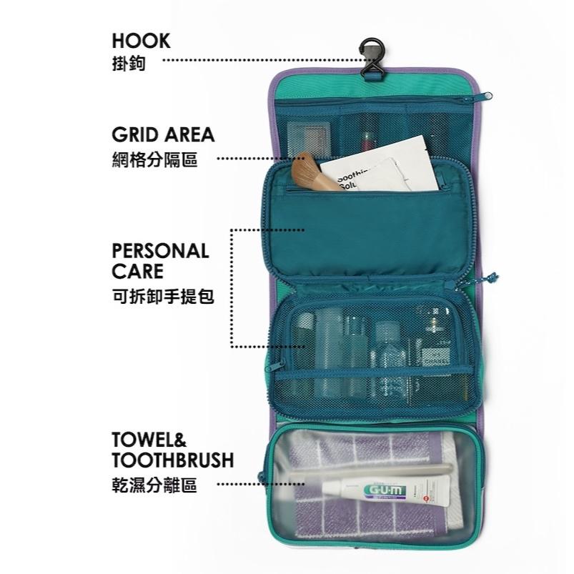 m square 三折洗漱包【好勢露營】多功能盥洗包 化妝包 洗漱包 壁掛 盥洗收納包 旅行盥洗包 旅行收納包 旅行包-細節圖5