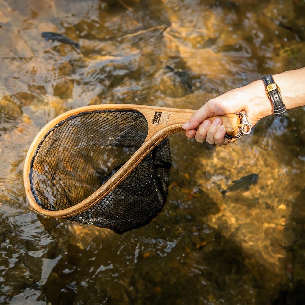 Farmer Camp 小物釣專家 FC户外梨形榆木抄網【好勢露營】撈網 抄網 撈魚網 漁網 釣魚撈網 溪流撈網-細節圖8