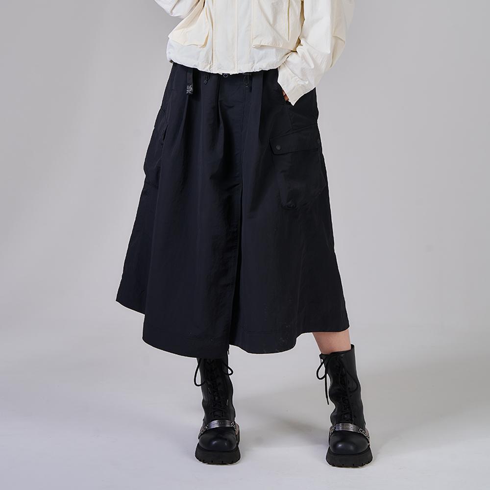KZM J21 工裝長裙【好勢露營】黑色腰圍可調整 休閒裙工作裙 戶外長裙 輕機裙 女長裙 黑色 軍綠色-細節圖2