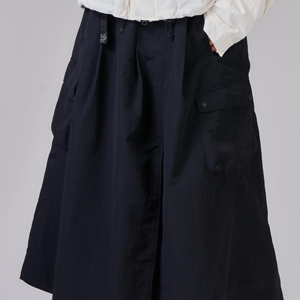 KZM J21 工裝長裙【好勢露營】黑色腰圍可調整 休閒裙工作裙 戶外長裙 輕機裙 女長裙 黑色 軍綠色-細節圖3