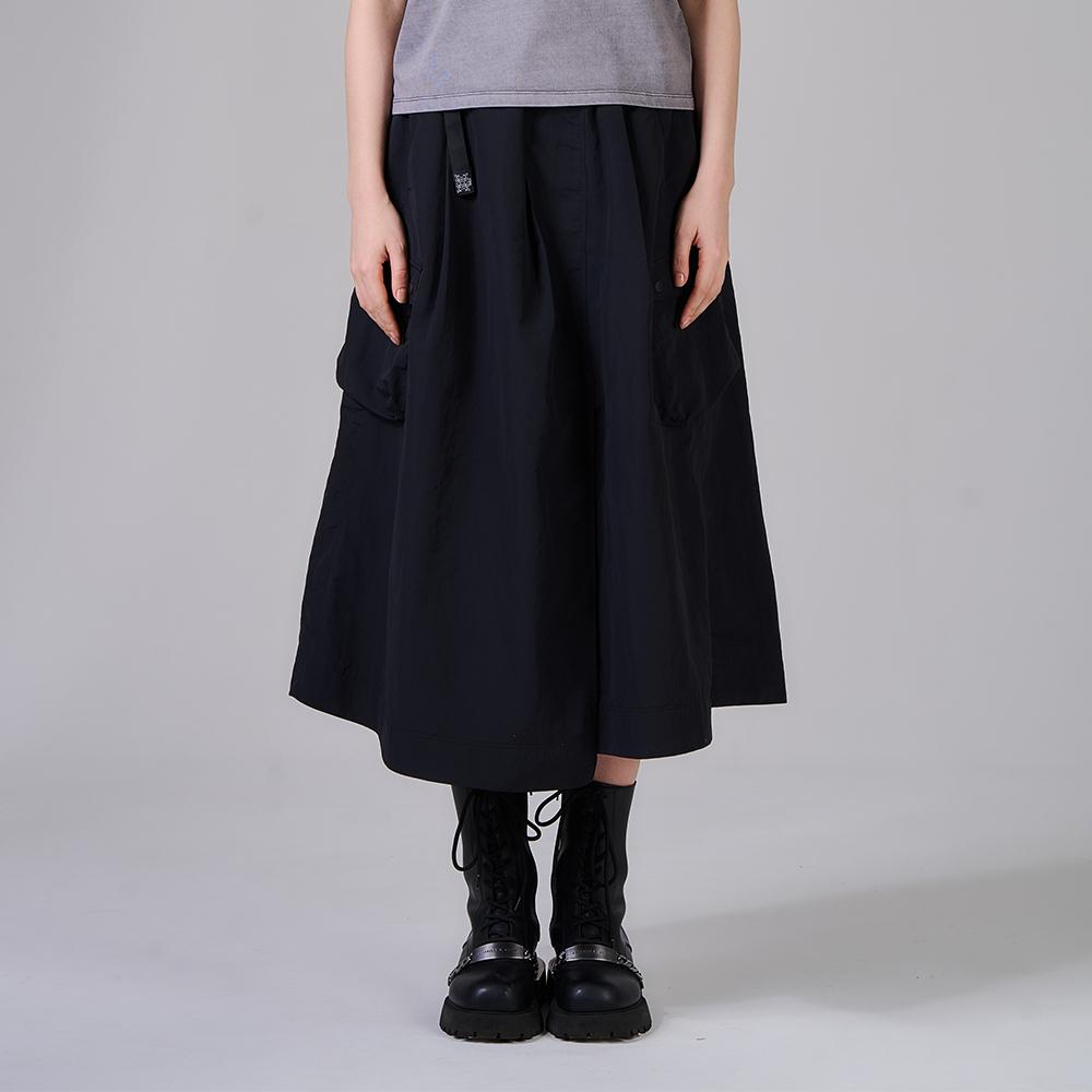 KZM J21 工裝長裙【好勢露營】黑色腰圍可調整 休閒裙工作裙 戶外長裙 輕機裙 女長裙 黑色 軍綠色-細節圖4