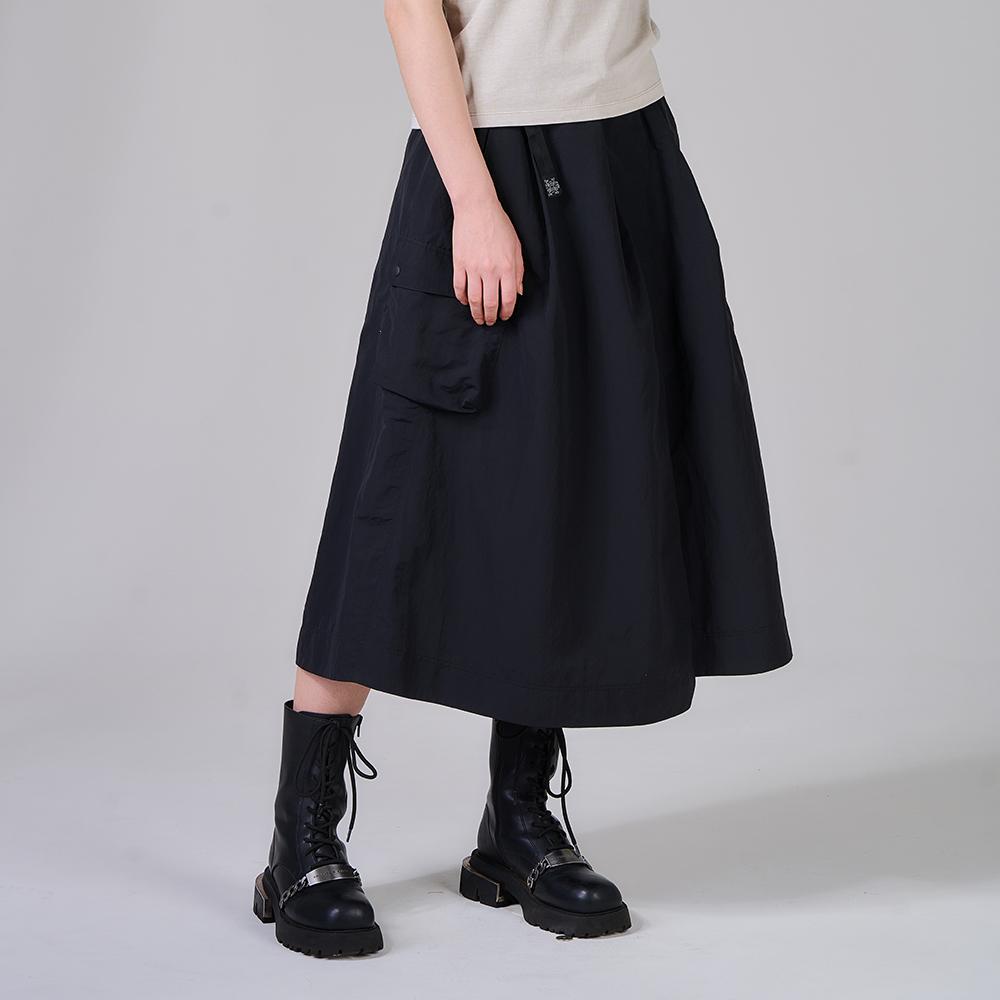 KZM J21 工裝長裙【好勢露營】黑色腰圍可調整 休閒裙工作裙 戶外長裙 輕機裙 女長裙 黑色 軍綠色-細節圖5