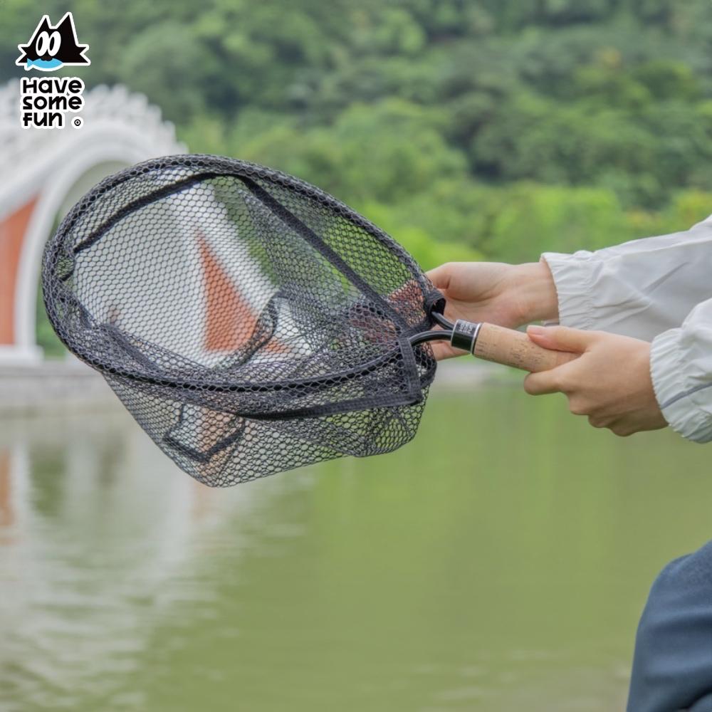 樂貓釣 HSF 戶外抄網【好勢露營】小物釣 抄網 魚網 撈網 漁網 撈魚網 釣魚網 手撈網 捕魚網 路亞撈網 溪流抄網-細節圖3