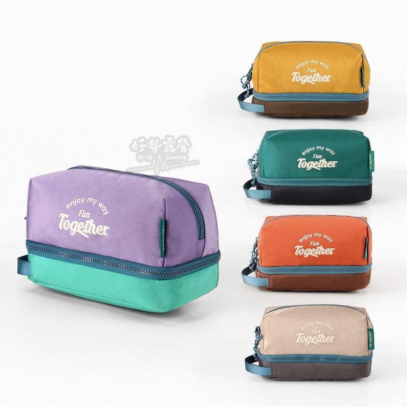 m square 洗漱包【好勢露營】雙層乾溼分離盥洗包 大開口雙層設計 化妝包 洗漱包 旅行收納包 盥洗包 旅行收納-細節圖2