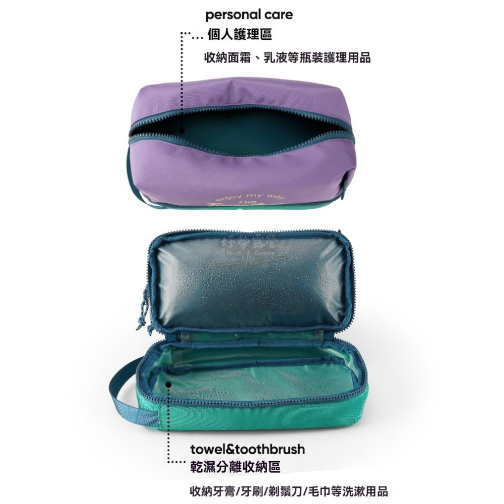 m square 洗漱包【好勢露營】雙層乾溼分離盥洗包 大開口雙層設計 化妝包 洗漱包 旅行收納包 盥洗包 旅行收納-細節圖4