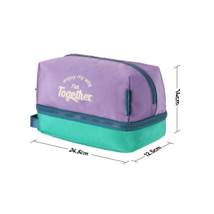 m square 洗漱包【好勢露營】雙層乾溼分離盥洗包 大開口雙層設計 化妝包 洗漱包 旅行收納包 盥洗包 旅行收納-細節圖9