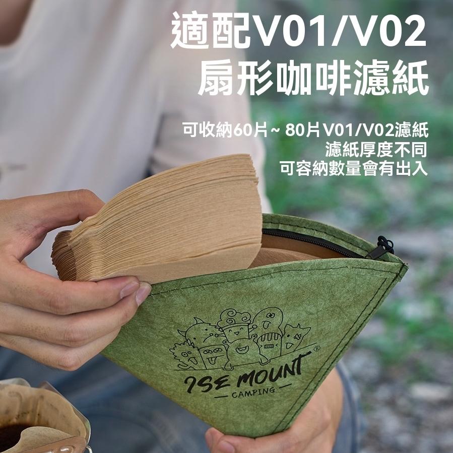 ISE MOUNT 咖啡濾紙收納包【好勢露營】錐形濾紙包 扇形濾紙收納袋 收納三角包收納袋 小物袋 手沖咖啡 水洗牛皮紙-細節圖4