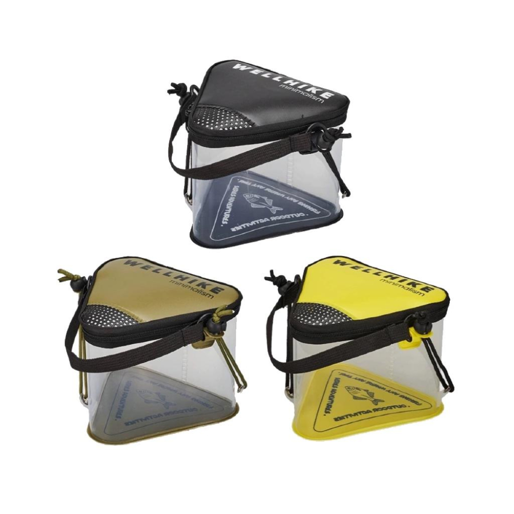 WELLHIKE 小物釣 三角水桶【好勢露營】釣魚桶送打水繩 手提摺疊水桶 路亞溪流折疊透明活魚桶 防水裝魚桶 打水桶-細節圖2