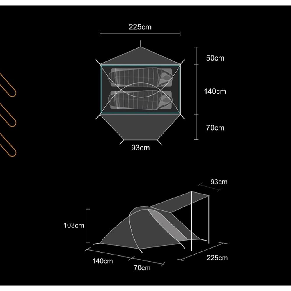 CAMPFIRE 營火部落 雲杉雙人輕量帳篷【好勢露營】營火部落 輕量化 車露野營內帳 變化式前庭 地布天幕 輕量帳篷-細節圖9