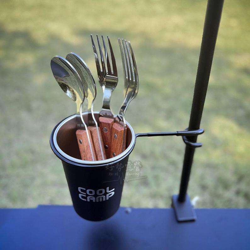 COOLCAMP 露營燈架配件-杯架/雪拉碗架/燈架【好勢露營】燈桿配件 咖啡架 垃圾架 置物燈架 豬耳朵-細節圖9