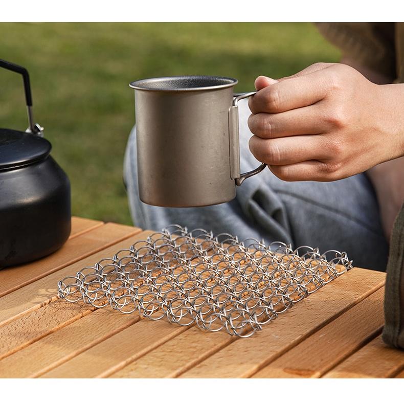 ISE MOUNT 不鏽鋼隔熱墊【好勢露營】彈簧隔熱墊 杯墊防燙桌墊 304不鏽鋼 風格露營-細節圖9