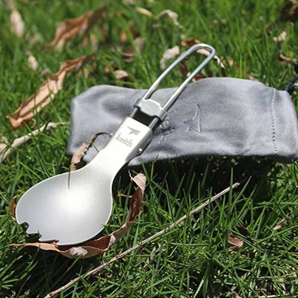 鎧斯Keith 純鈦環保折疊餐具【好勢露營】附收納袋 摺疊餐具 鈦叉匙 摺疊握把 鈦湯匙環保餐具  鈦刀子 鈦叉匙鈦叉子-細節圖7