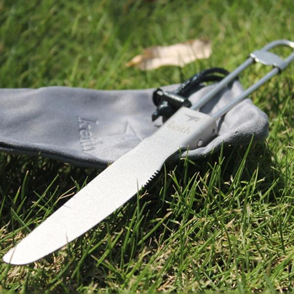 鎧斯Keith 純鈦環保折疊餐具【好勢露營】附收納袋 摺疊餐具 鈦叉匙 摺疊握把 鈦湯匙環保餐具  鈦刀子 鈦叉匙鈦叉子-細節圖8