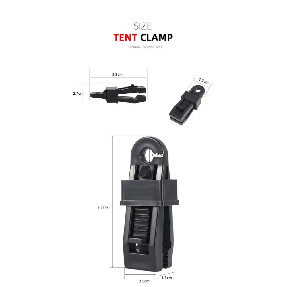 天幕夾【好勢露營】帳篷夾 帆布夾 大號 拉水線 固定夾 掛勾 掛布夾 投影幕固定 天幕固定-細節圖7
