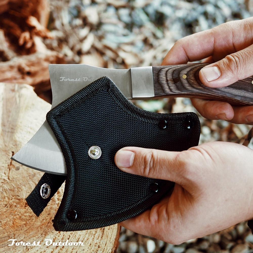 Forest Outdoor 黑柄裂木手斧【好勢露營】劈柴神器 砍樹  高硬度鋼材 迷你小斧頭  含保護套-細節圖4
