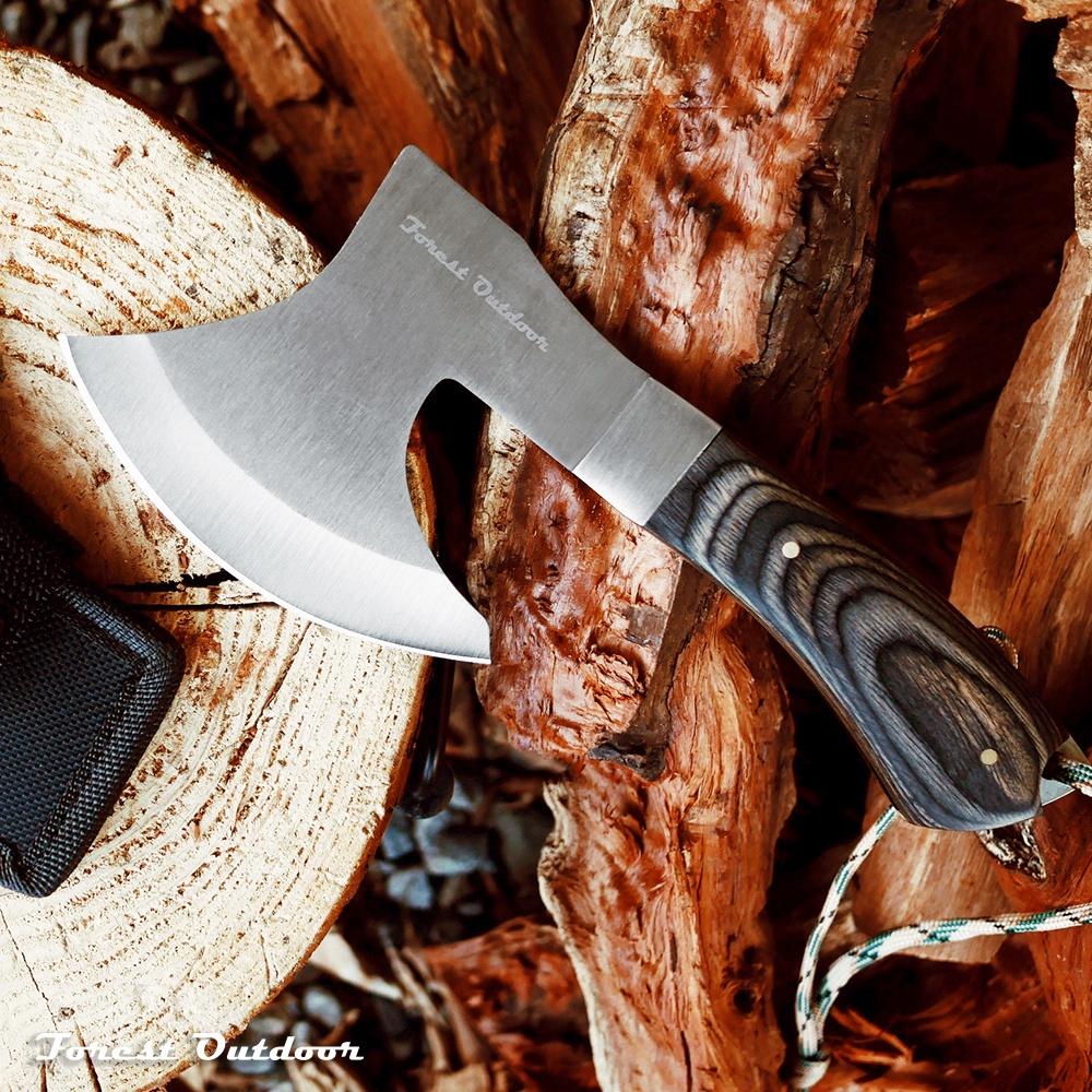 Forest Outdoor 黑柄裂木手斧【好勢露營】劈柴神器 砍樹  高硬度鋼材 迷你小斧頭  含保護套-細節圖5