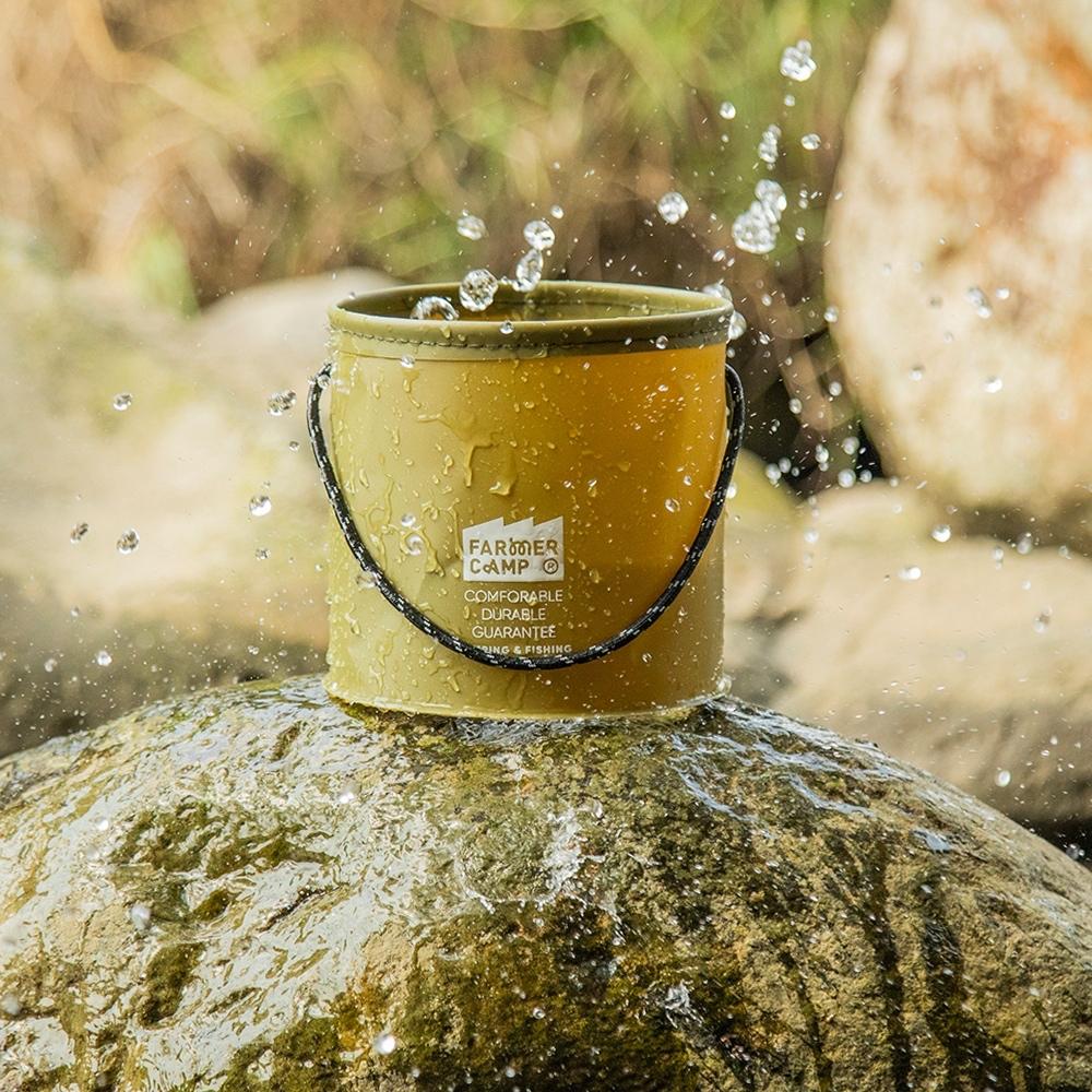 Farmer Camp 小物釣專家 FC釣魚打水桶【好勢露營】折疊水桶 釣魚桶 露營水桶 野釣活魚桶取水桶打水桶-細節圖2