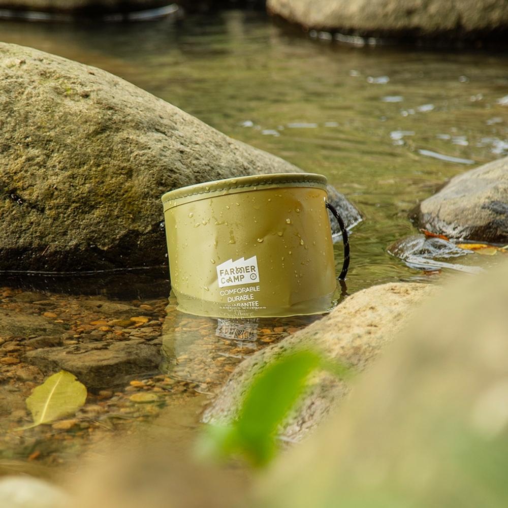 Farmer Camp 小物釣專家 FC釣魚打水桶【好勢露營】折疊水桶 釣魚桶 露營水桶 野釣活魚桶取水桶打水桶-細節圖5