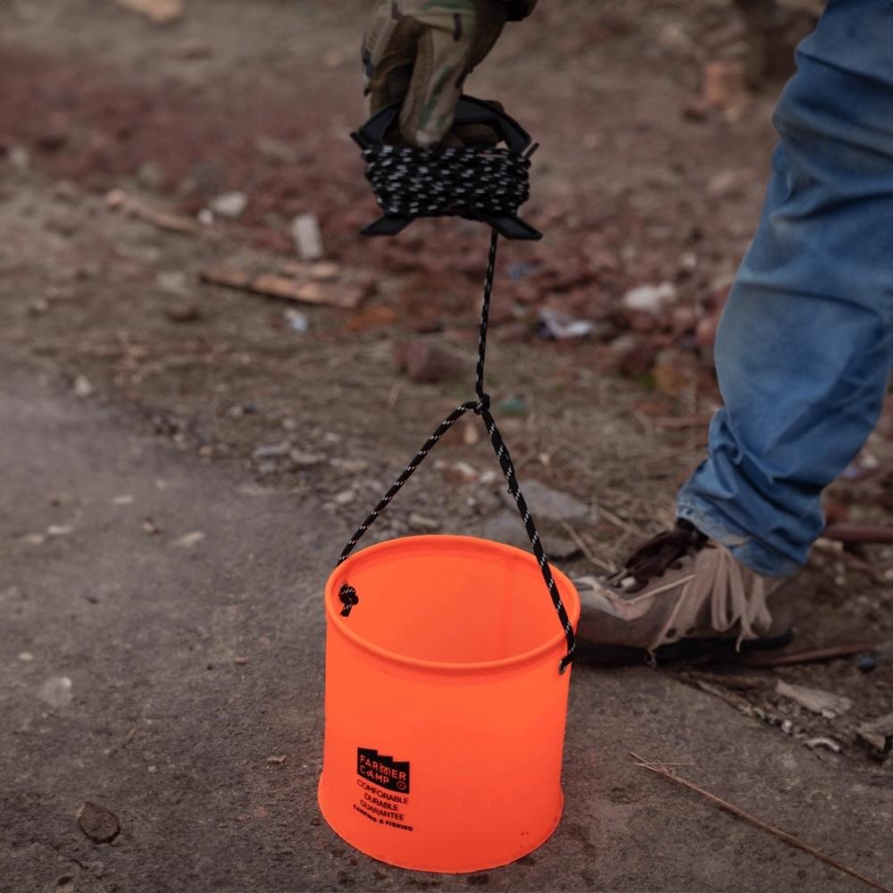 Farmer Camp 小物釣專家 FC釣魚打水桶【好勢露營】折疊水桶 釣魚桶 露營水桶 野釣活魚桶取水桶打水桶-細節圖6