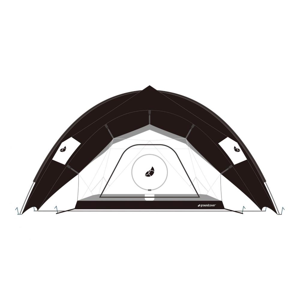 groundcover 天幕【好勢露營】 ROOF HOUSE 韓國天幕 穹頂天幕 客廳帳炊事帳篷蝶型天幕-細節圖9