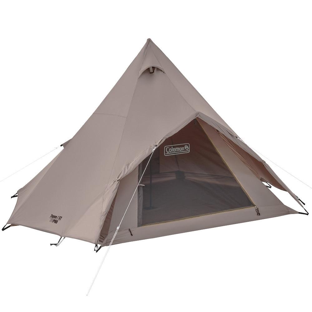 Coleman 灰咖啡印地安帳/ST【好勢露營】CM-85614 小型帳野餐帳2-3人帳篷印第安帳 尖尖帳-細節圖2