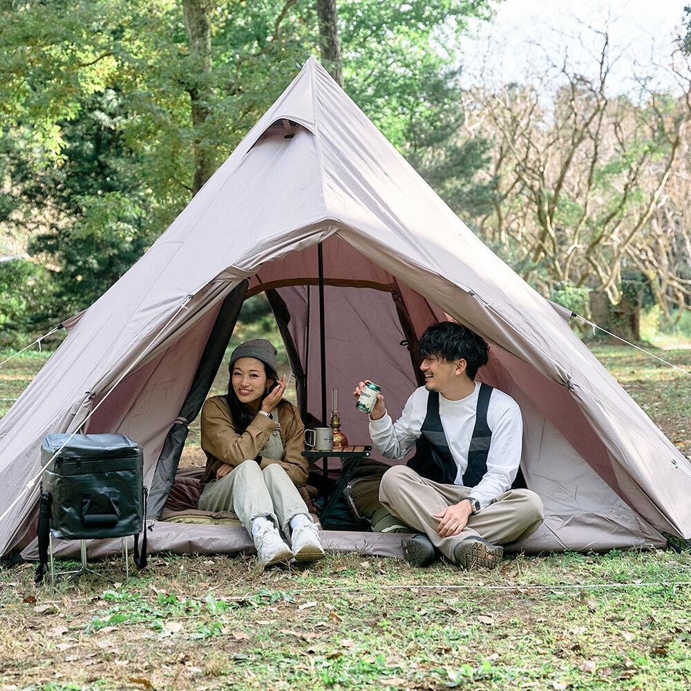 Coleman 灰咖啡印地安帳/ST【好勢露營】CM-85614 小型帳野餐帳2-3人帳篷印第安帳 尖尖帳-細節圖5