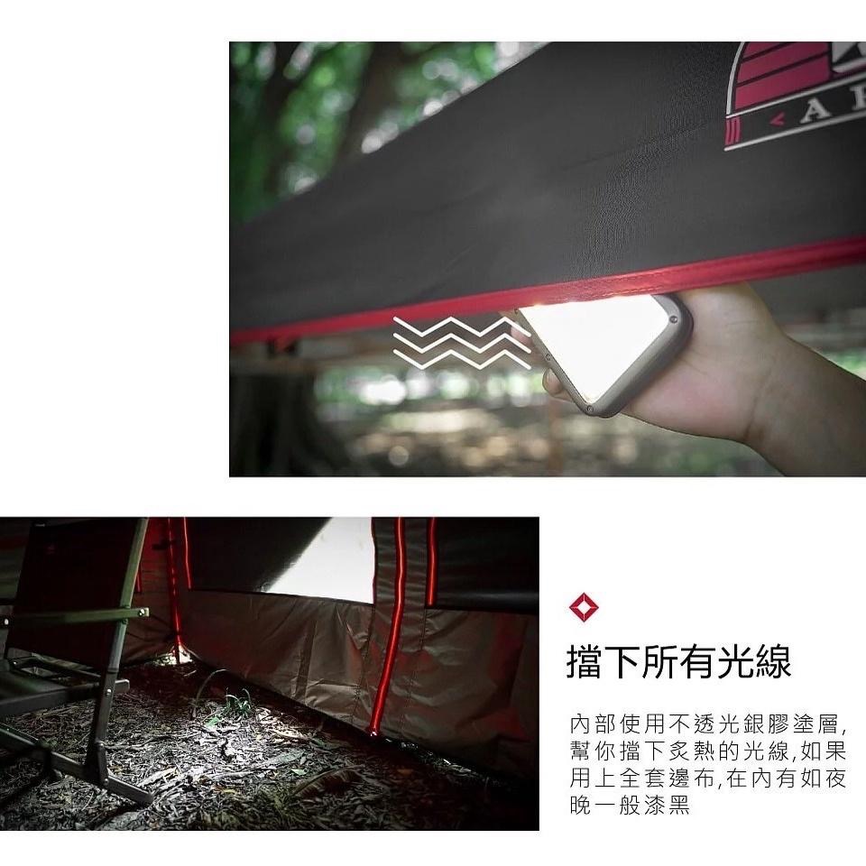 ARES 戰神 客廳帳【好勢露營】27秒帳篷 炊事帳 廚房帳遮陽帳速開帳速搭帳 邊布圍布內掛帳延伸布3D立體地布 黑 沙-細節圖6