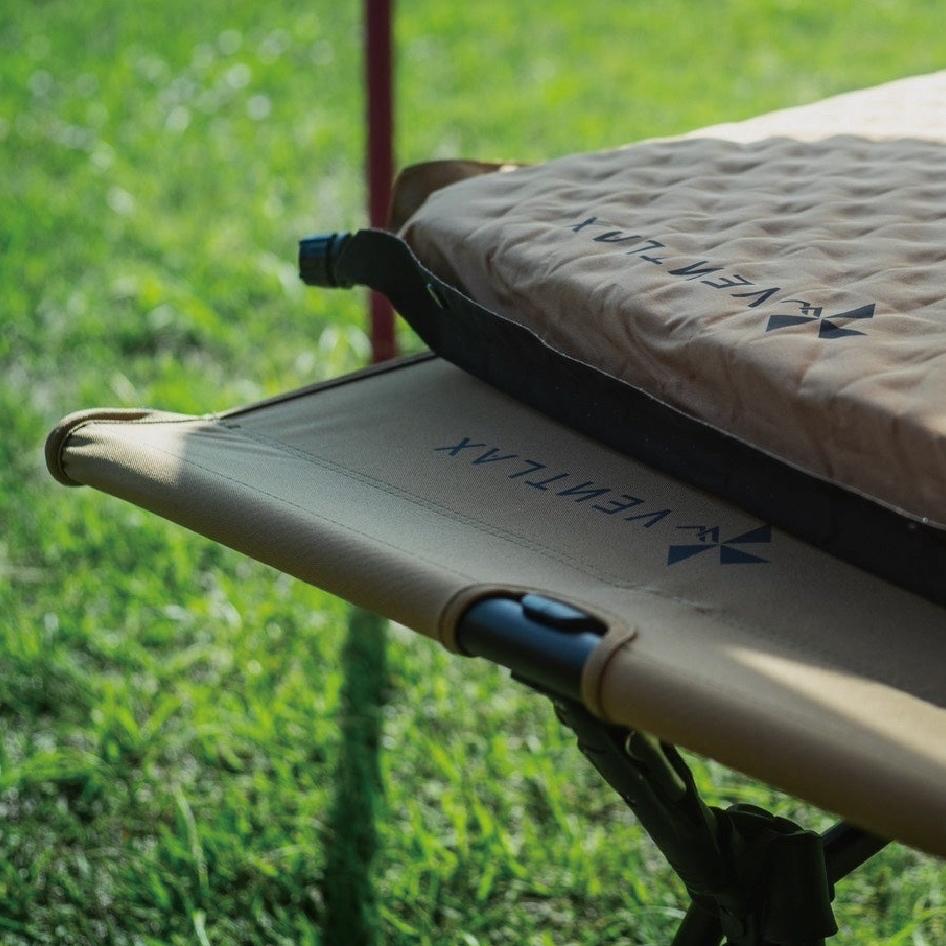 VENTLAX 行軍床-一般/加大【好勢露營】兩種高度2WAY 兩用靜音行軍床 戶外床 露營床 耐重150kg 迷彩款-細節圖6