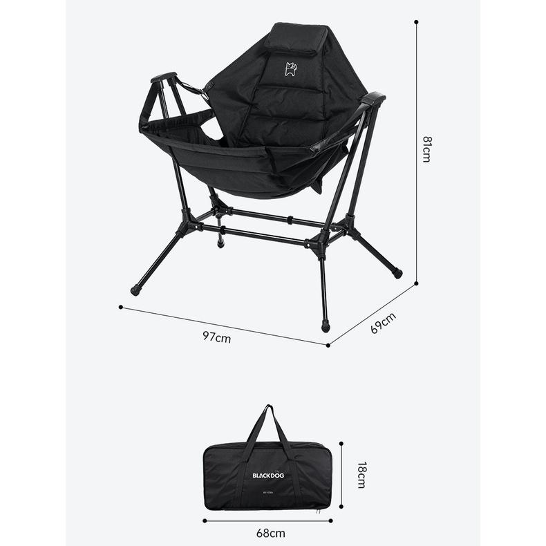 BLACKDOG 黑狗 露營搖搖椅【好勢露營】搖椅 躺椅 野餐椅 摺疊椅 折疊椅 月亮椅 黑化椅 戶外椅 吊床 吊床椅-細節圖3