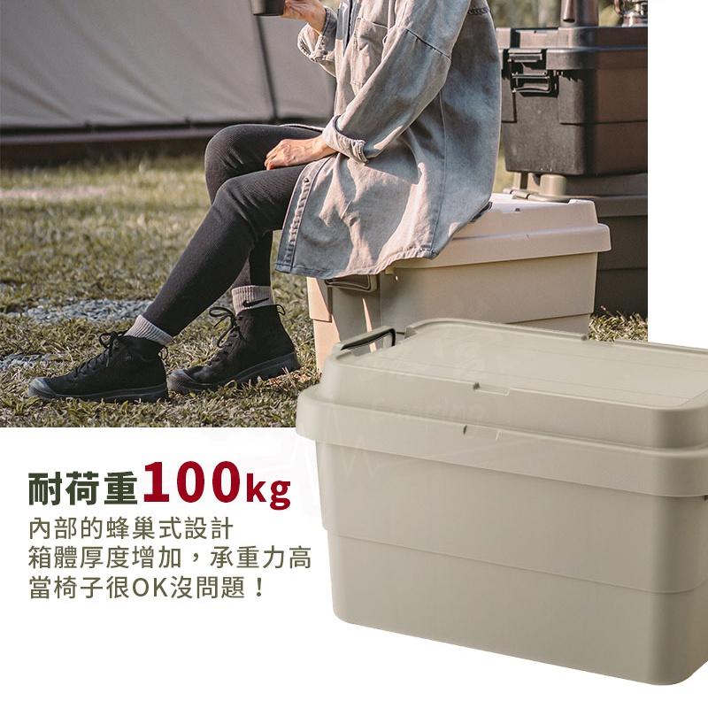 特價 新款二代 平面耐壓收納箱30L/50L【好勢露營】可當椅子 裝備箱 RV桶 耐重箱 收納箱 露營收納箱 加厚款-細節圖5