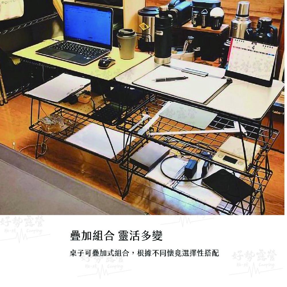 Campingmoon柯曼網桌 黑色【好勢露營】 超耐重多功能折疊桌  鋼網桌 折疊桌 鐵網桌 鐵網架 小網桌 鋼桌-細節圖4