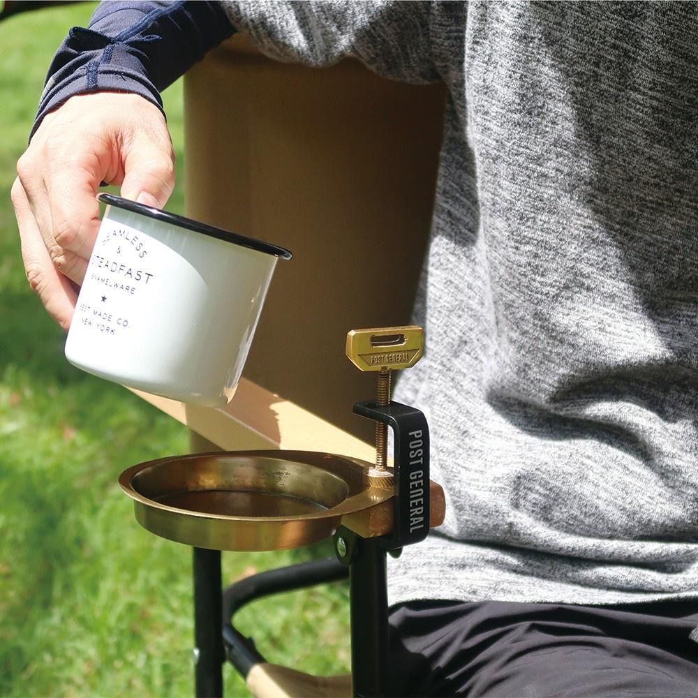 POST GENERAL 黃銅桌邊固定夾【好勢露營】日本 風格露營 居家 野營 露營 置物盤 掛物 多功能 桌面 棕白黑-細節圖2