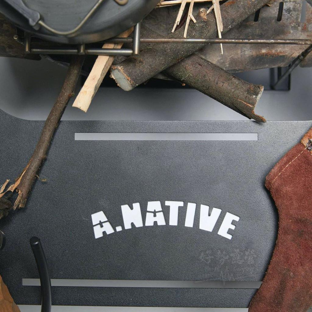 韓國A.NATIVE 鐵六角桌【好勢露營】黑/綠 硬派戶外桌六角桌 焚火桌圍爐 幾何工業鐵桌 六角鐵桌-細節圖3