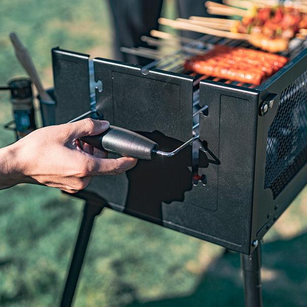 BLACKDOG 黑狗 折疊燒烤爐【好勢露營】折疊式 烤肉爐燒烤架烤肉架桌上型BBQ戶外碳烤燒烤爐 烤香腸爐 置物架-細節圖4