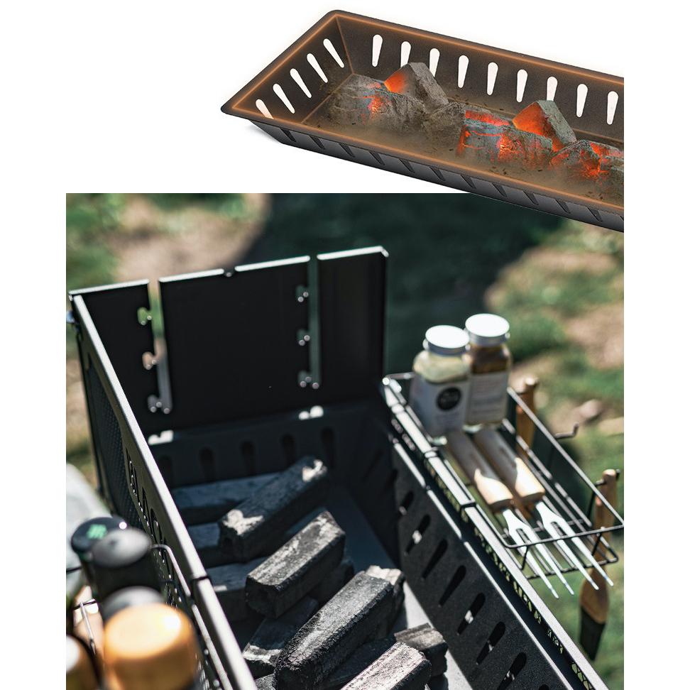 BLACKDOG 黑狗 折疊燒烤爐【好勢露營】折疊式 烤肉爐燒烤架烤肉架桌上型BBQ戶外碳烤燒烤爐 烤香腸爐 置物架-細節圖5