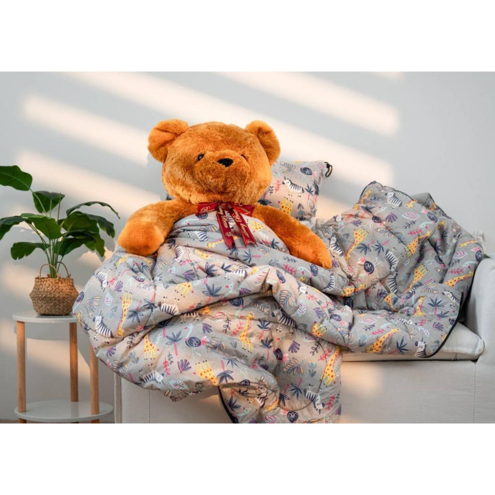 Wildfun野放 極暖童趣石墨烯睡袋-動物園【好勢露營】T3科技保暖棉壓縮外袋 親子睡袋可拼接可機洗-細節圖3