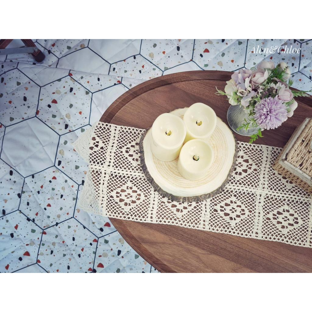 走露吧 童趣水磨石六角花磚地墊【好勢露營】CAMPANIMAL 美學地墊 野餐墊 前庭地墊 防水地墊 防潮地墊 可機洗-細節圖7