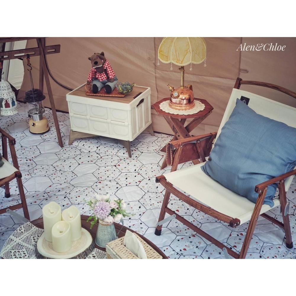 走露吧 童趣水磨石六角花磚地墊【好勢露營】CAMPANIMAL 美學地墊 野餐墊 前庭地墊 防水地墊 防潮地墊 可機洗-細節圖8