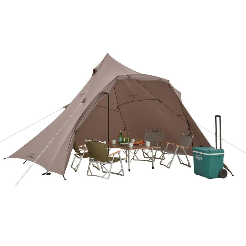 Coleman 灰咖啡印地安帳/寬3025【好勢露營】CM-85613客廳帳炊事帳篷4～5人印第安帳尖尖帳-細節圖3