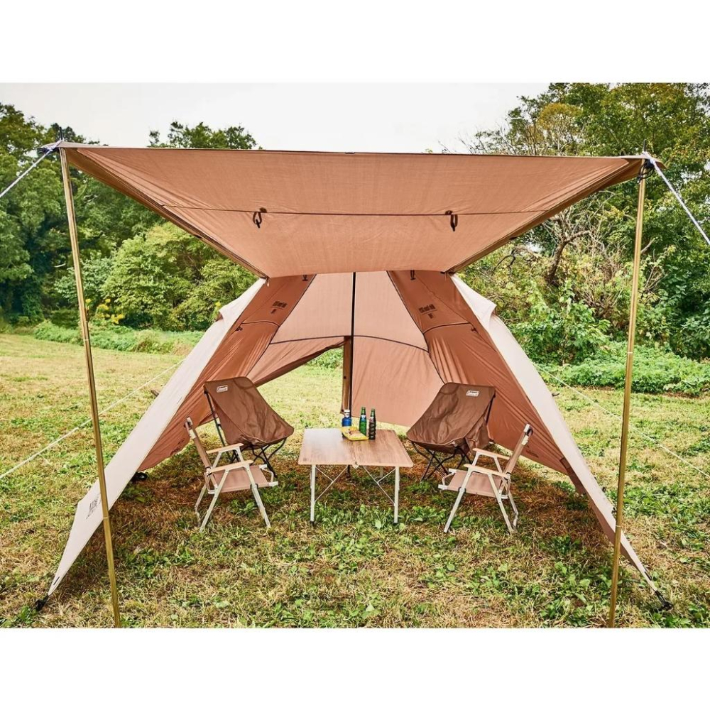 Coleman 灰咖啡印地安帳/寬3025【好勢露營】CM-85613客廳帳炊事帳篷4～5人印第安帳尖尖帳-細節圖5