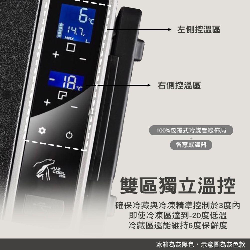 艾比酷 移動行動冰箱-酷黑【好勢露營】雙槽溫控冰箱LG壓縮機 車載冰箱 移動冰箱 移動冰箱 冰箱腳架-細節圖5