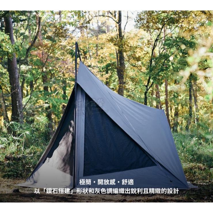日本TOKYO CRAFTS DIAFORT TC 單人帳篷 限量黑/灰【好勢露營】極簡鑽石搭建 TC科技棉材質機車露營-細節圖4