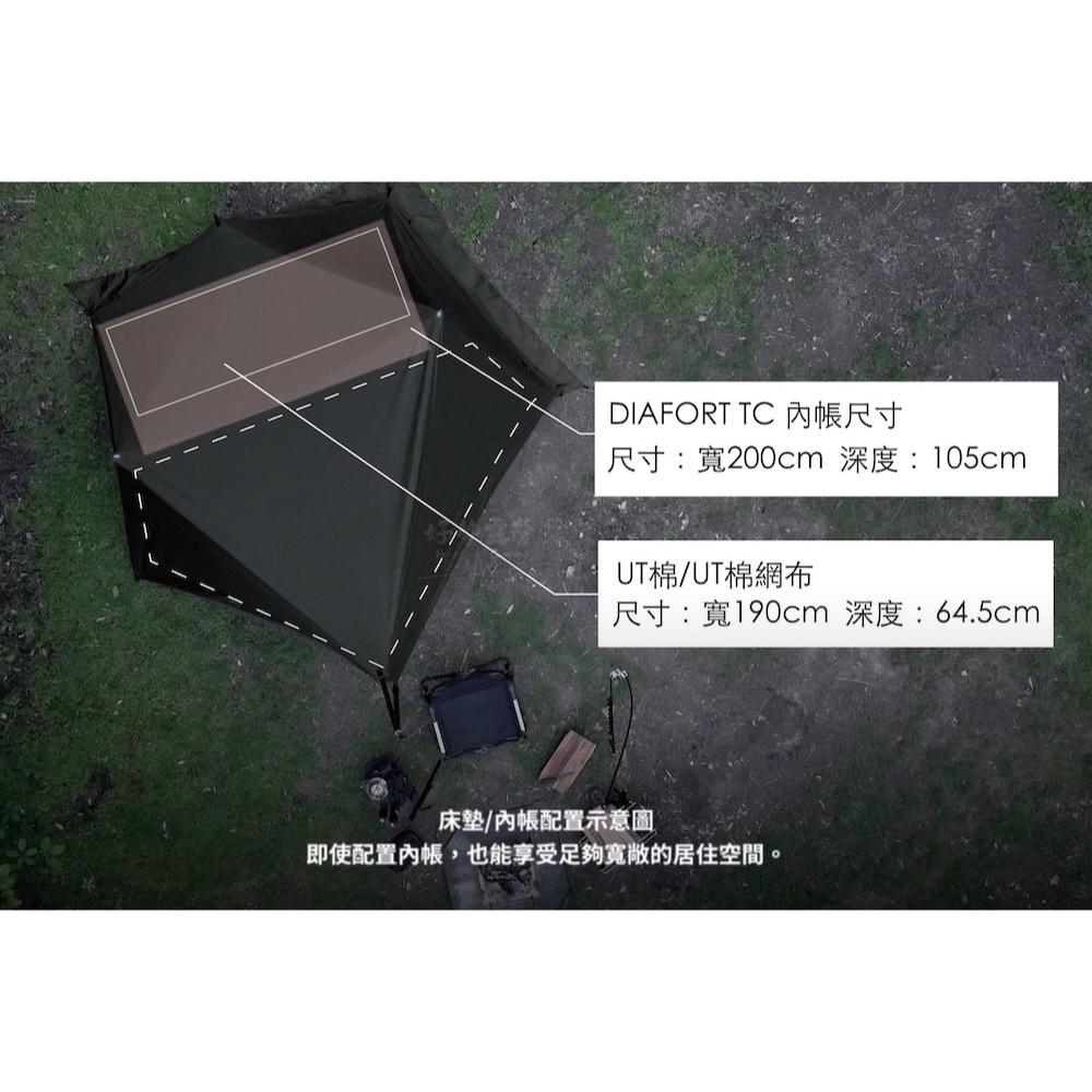 日本TOKYO CRAFTS DIAFORT TC 單人帳篷 限量黑/灰【好勢露營】極簡鑽石搭建 TC科技棉材質機車露營-細節圖8