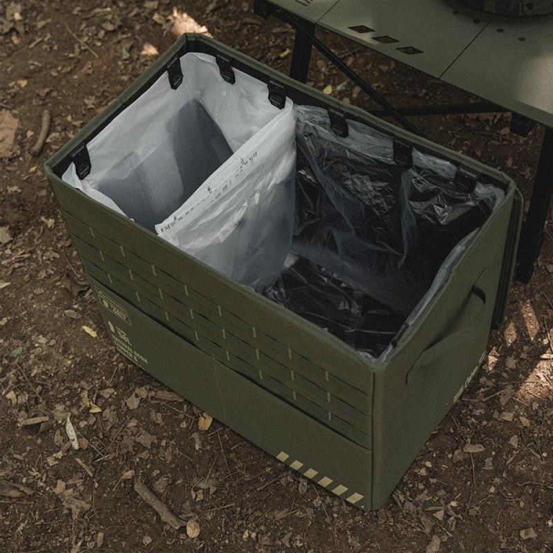 CARGO 工業風磁吸式掀蓋垃圾桶-大容量58L【好勢露營】附收納袋 戶外垃圾桶 露營垃圾架 裝備箱 收納箱-細節圖4